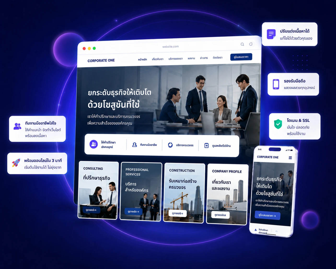 ตัวอย่างเว็บไซต์บริษัทและองค์กร